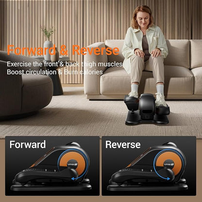 Under Desk Elliptical Machine, Ellipse Leg Exerciser for Seniors, Quiet & Portable Electric Seated Eclipse Exercise Training Machine with Remote, 12 Speeds & Mute Function, Manual & Auto Mode