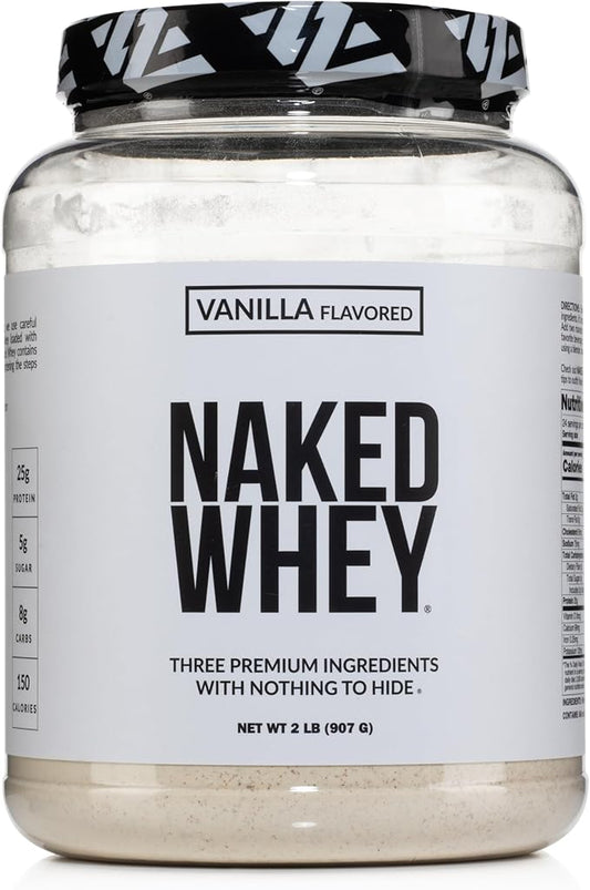 NAKED Whey Vanilla Protein Powder - Only 3 Ingredients - Grass Fed Whey Protein Powder, Vanilla