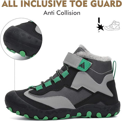 Mishansha Kids Hiking Boots Toddler Girls Boys Hiking Shoes Water-Resistant Anti-Collision Non-Slip Athletic Outdoor Trekking Boots