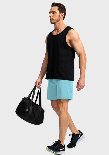 Men's Running Shorts with Zipper Pockets 9 Inch/ 7 Inch / 5 Inch Lightweight Quick Dry Gym Workout Athletic Shorts for Men(7 inch)