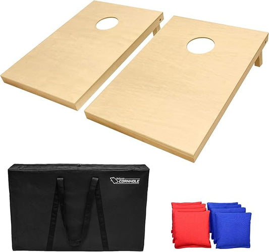 GoSports Solid Wood Premium Cornhole Sets - Choose 4 x 2 ft or 3 x 2 ft - Game Boards Include Set