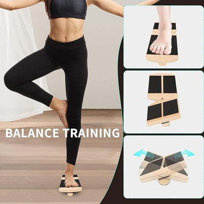 Ankle Foot Strengthener, New Sprain Exerciser, Single Leg Balance Board for Stability Training, Posture Corrector, Home Gym Fitness Equipment (Log color)