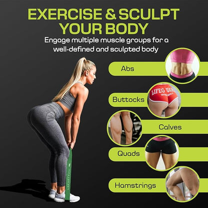 Fabric Resistance Bands for Working Out with 5 Strength Levels - Extra Light to Extra Heavy, Thick Resistance Workout Bands for Legs, Glutes, Hip, Stretching, Strength Training, and Physical Therapy