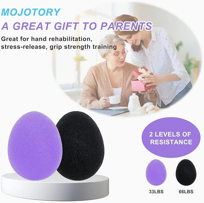 Stress Balls for Adults, Hand Exersicers for Strength, Squeeze Balls for Hand Therapy, Hand Exersice Balls for Hand, Finger and Wrist Training with Carrying Bag