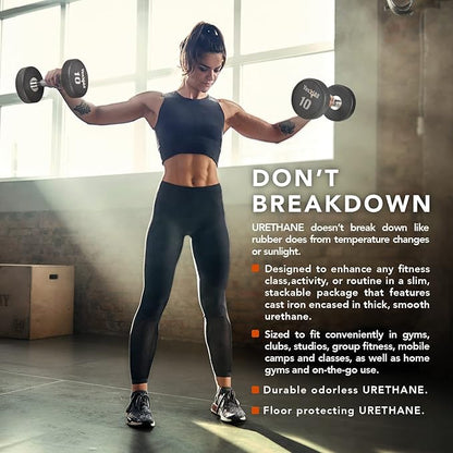 Yes4All Urethane Dumbbell with Anti-Slip Knurled Handle 5-50 LB for Muscle Building - Sold Individually