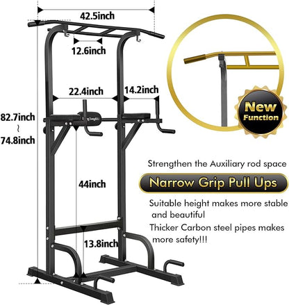 BangTong&Li Power Tower, Pull Up Bar Dip Station/Stand for Home Gym Strength Training Workout Equipment
