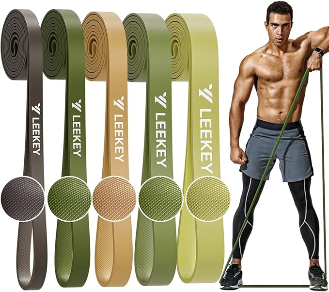 LEEKEY Resistance Bands, Exercise Bands with Handles,Pull Up Assist Bands - Bands for Working Out,Band for Men and Women Fitness Training, Physical Therapy,Home Workouts