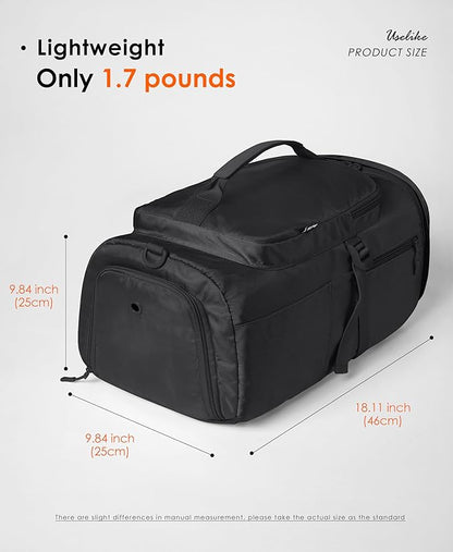 Gym Bag for Women Workout Gym Backpack with Shoe Compartment Sports Duffel Bag Multiple Pockets 30L (Black)
