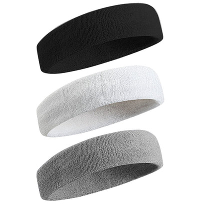 BEACE Sweatbands Sports Headband for Men & Women - Moisture Wicking Athletic Cotton Terry Cloth
