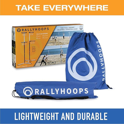 7 FT - World’s First Sports Game to Mash Volleyball & Basketball - Setup in Seconds - Quick & Easy to Learn Full Court Volleyball & Basketball Game - Fun to Play - for All Ages