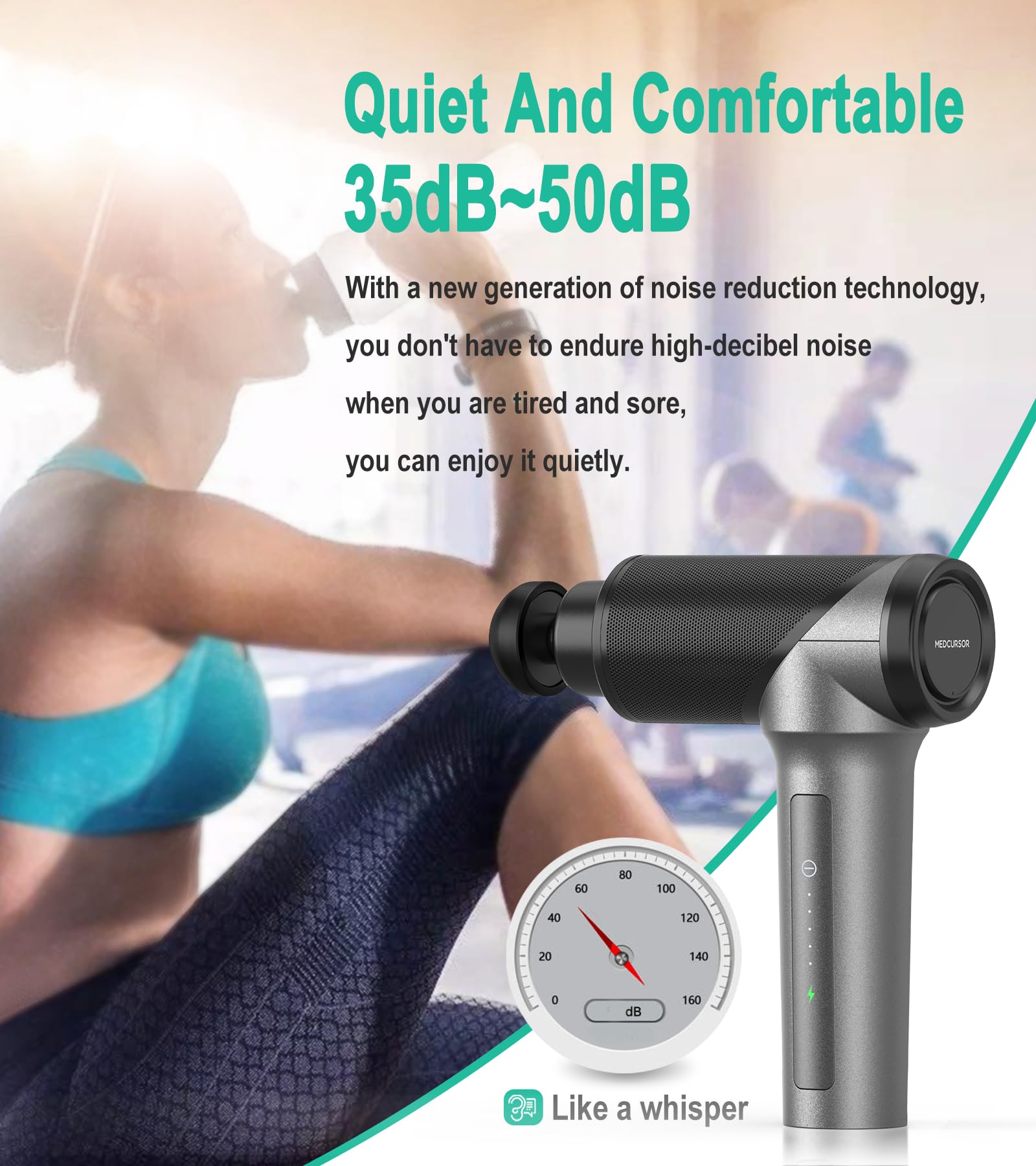 Medcursor Massage Gun - High Intensity Brushless Motor, Handheld Percussion Deep Tissue Massager