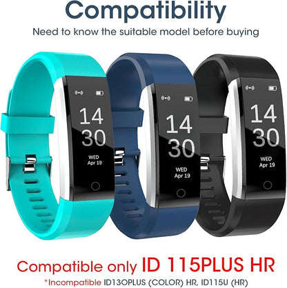 Watch Bands Replacement for ID115plus HR, Very Fit Pro Activity Fitness Tracker Wrist Bands Set, Multicolor Veryfitpro Smart Watch Strap Replacements