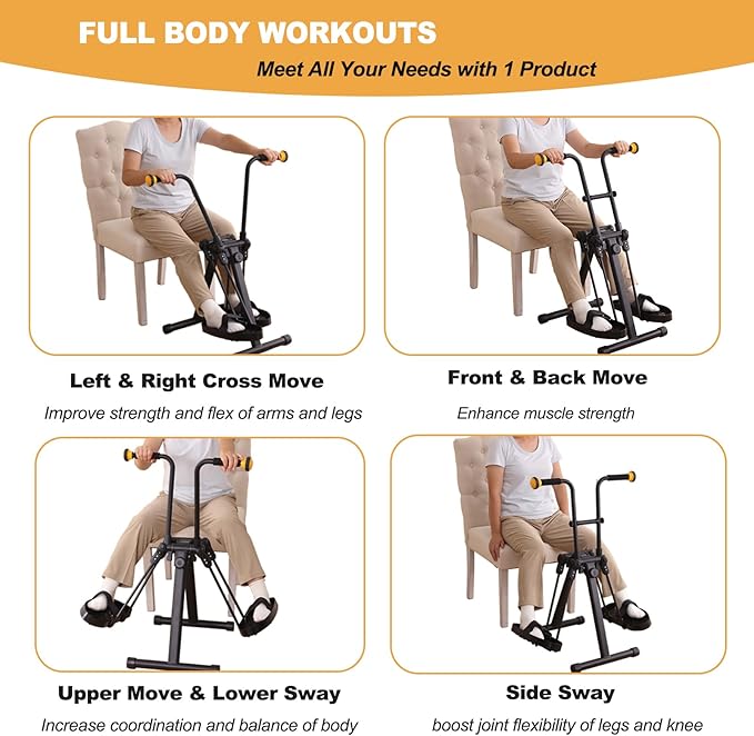 Pedal Exerciser Bike for Seniors, Hand Arm Leg and Knee Physical Therapy Exercise Equipment, Elderly Recovery Home Exercise Bike for Total Body, Upper and Lower Limb Trainer