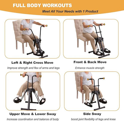Pedal Exerciser Bike for Seniors, Hand Arm Leg and Knee Physical Therapy Exercise Equipment, Elderly Recovery Home Exercise Bike for Total Body, Upper and Lower Limb Trainer