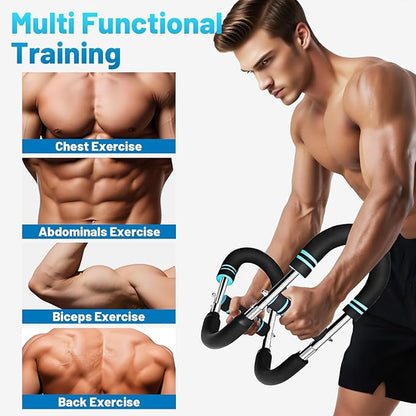 Twister Arm & Chest Trainer - Adjustable 3 Resistance Levels (0-132lbs), Detachable Strength Training Equipment for Home Gym, Men & Women