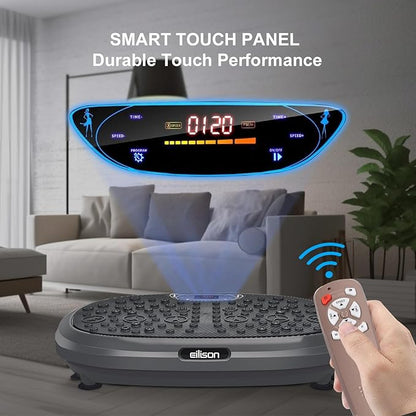 EILISON FitMaxx 3D XL Vibration Plate Exercise Machine - Whole Body Workout Vibration Platform w/Loop Bands - Lymphatic Drainage Machine for Weight Loss, Shaping, Wellness, Recovery