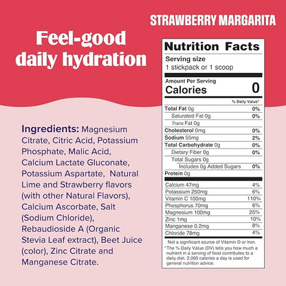 Ultima Replenisher Daily Electrolyte Powder Drink Mix – Sugar Free – Strawberry Margarita, 90 Servings – Hydration Powder with 6 Key Electrolytes and Trace Minerals – Keto Friendly, Non-GMO