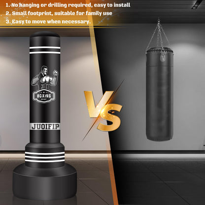 Standing Punching Bag for Adults, 70'' Boxing Bag with Gloves and Pump
