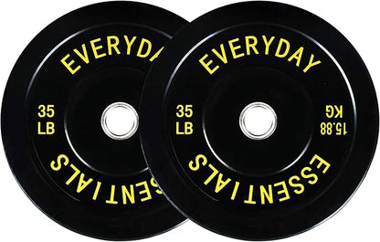2-Inch Olympic Bumper Plates, Perfect Weight Plates for Weightlifting and Strength Training, Multiple Weights Available