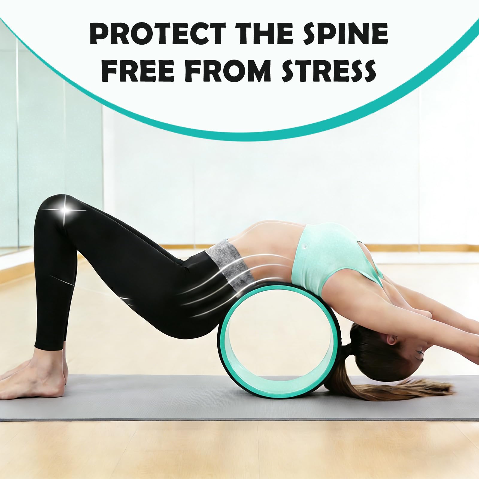 NGT 13 Inch Yoga Wheel for Back Pain Relief and Stretching - Strong & Comfortable Dharma Yoga Prop
