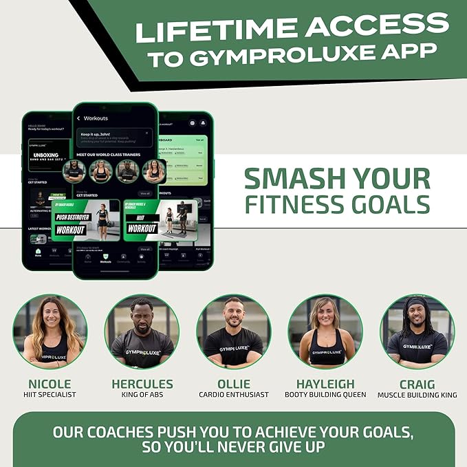 Portable Gym - Resistance Exercise Band Set - 200LBS Resistance Bands for Men & Women - Multi Gym Fitness Equipment & Pilates Bar for Home Workout