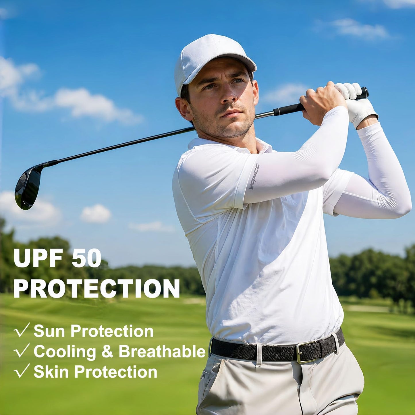 YQXCC Arm Sleeves Cooling UV Sun Protection Sport Compression for Men Women