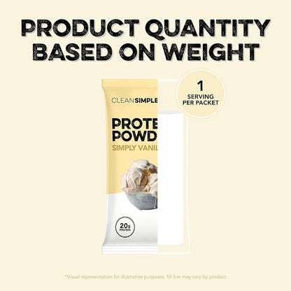Clean Simple Eats Whey Protein Powder, Variety Pack, Naturally Sweetened Flavors, 100% Grass Fed Protein Powder with Digestive Enzymes & No Artificial Ingredients, Gluten Free, 10 Single Serve Packs
