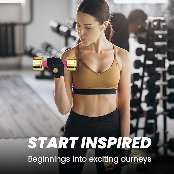 TECHNOAGE Round Dumbbell Sets with Steel Handle, Odorless Neoprene rubber Handle Cover