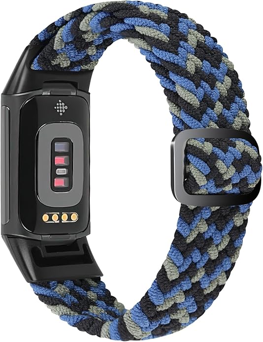 Braided Band Compatible with Fitbit Charge 6/Fitbit Charge 5, Soft Nylon Solo Loop Adjustable Replacement Wristband for Women Men