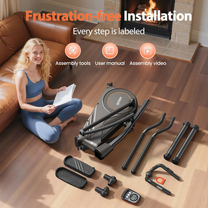 Niceday Elliptical Exercise Machine, Elliptcal Machine for Home, 15.5IN Stride Elliptical Machine