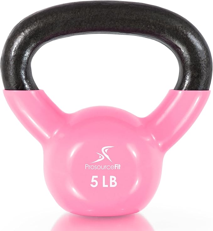 ProsourceFit Vinyl Coated Cast Iron Kettlebells for Full Body Fitness Workouts