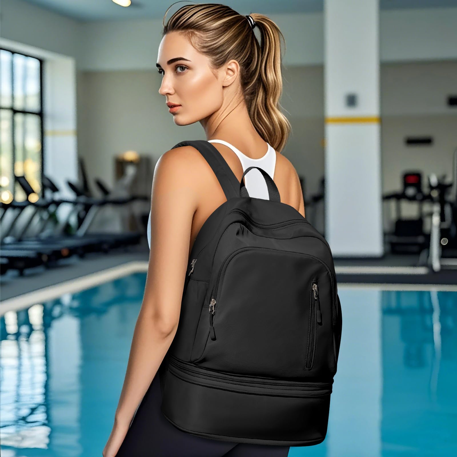 VENATIN Gym Backpack for Women Men,Cheer bag,Lightweight Gym Bag with Shoe Compartment, Waterproof