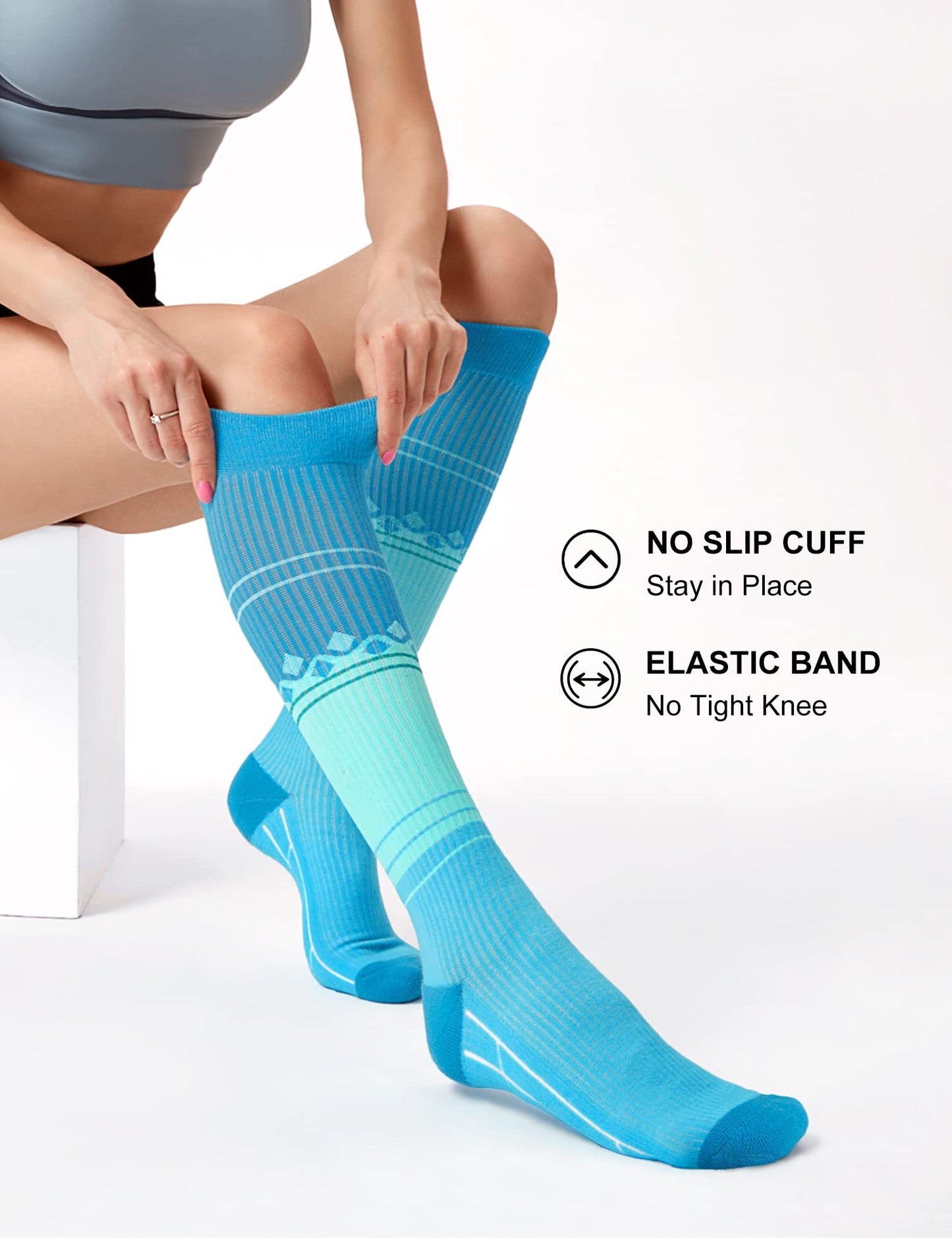 FITRELL 3 Pairs Compression Socks for Women and Men 20-30mmHg- Support Socks for Travel, Running