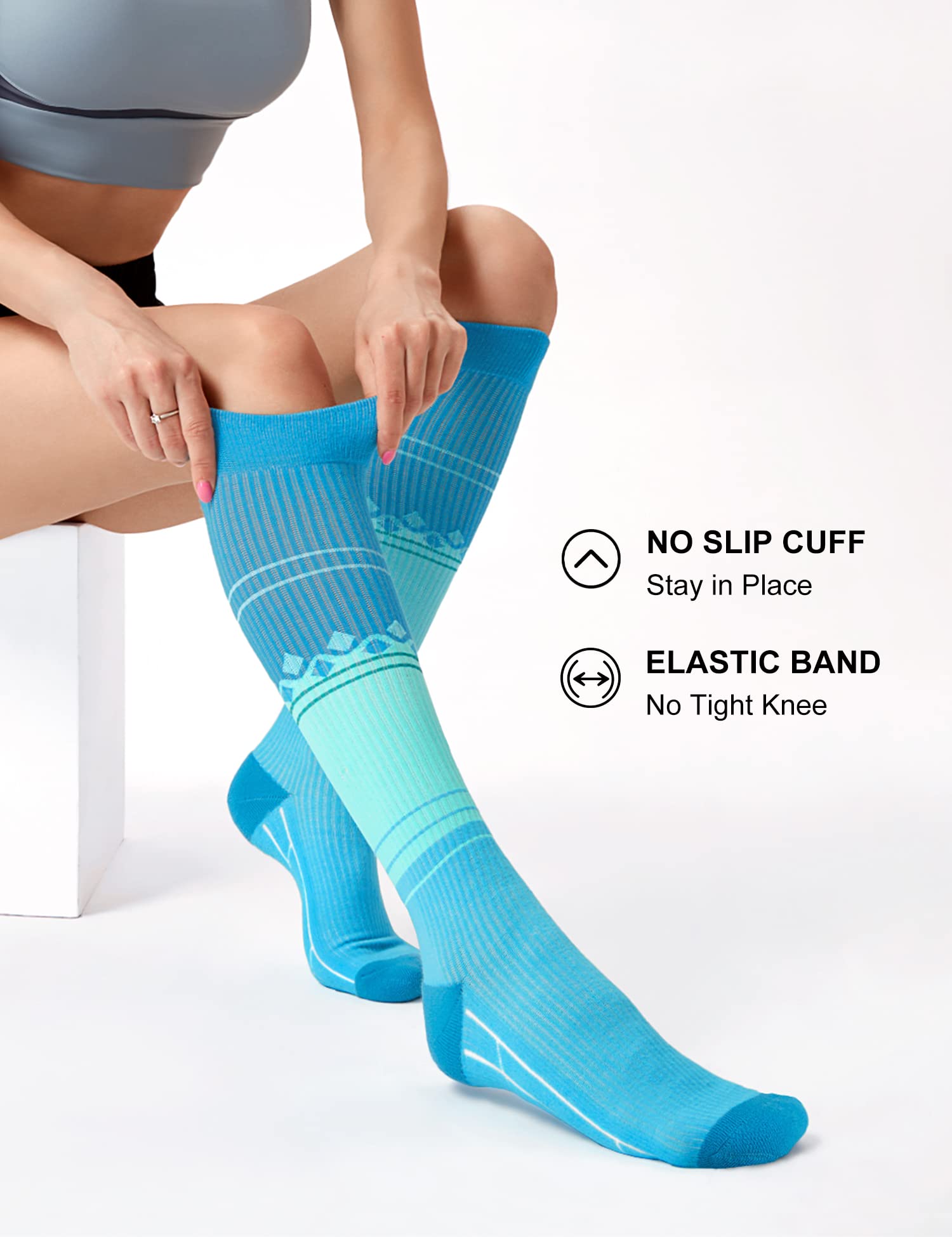 FITRELL 3 Pairs Compression Socks for Women and Men 20-30mmHg- Support Socks for Travel, Running