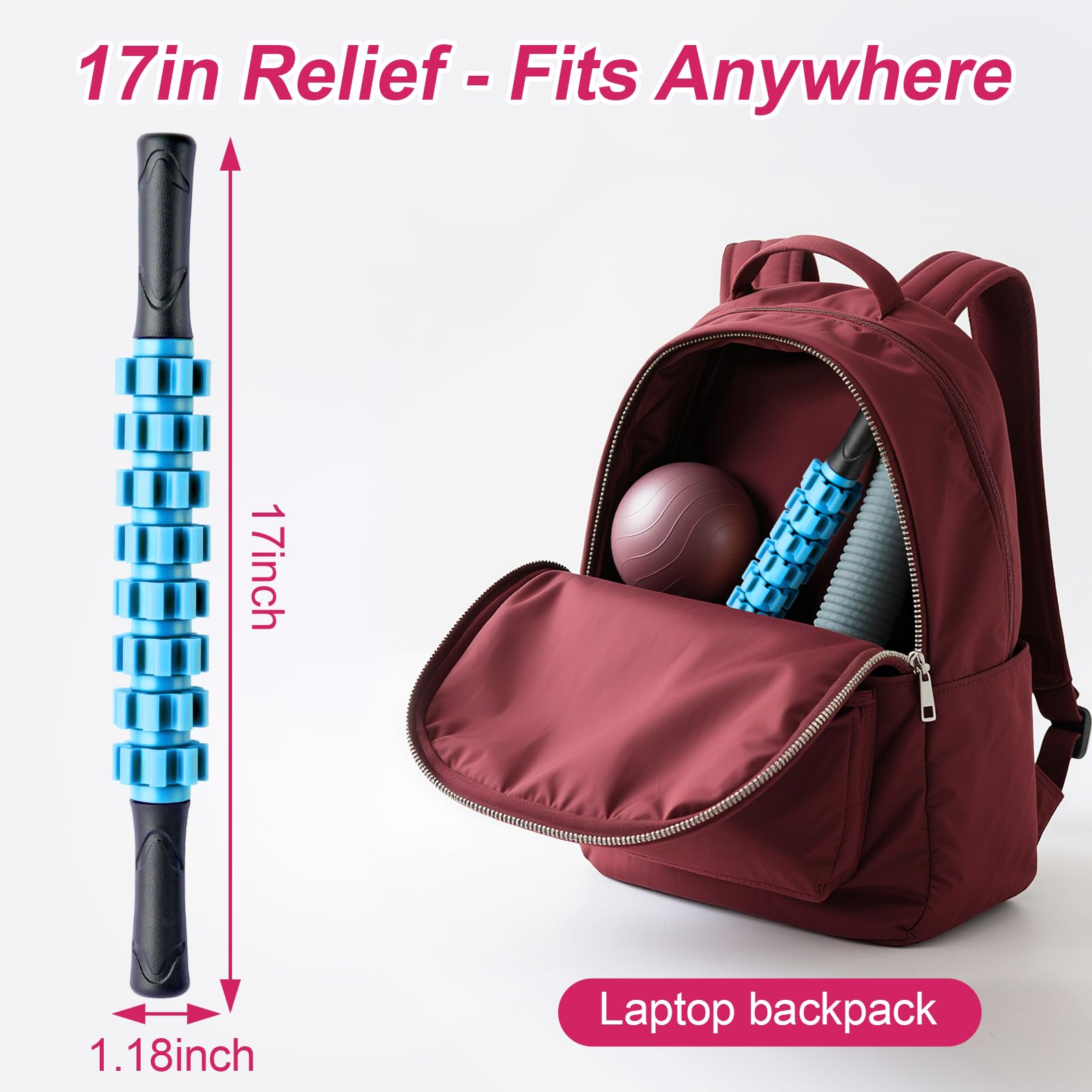 ZanLLW Massage Roller, Muscle Roller Stick, Therapy Roller Stick for Legs, Calf, Thigh, Lipo Roller