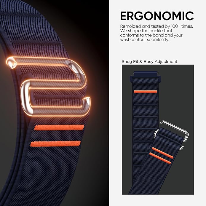 Suitisbest S-Hook Sport Band Compatible with Samsung Galaxy Watch 6 5 4 7 FE Band, Watch 6/4 Classic, Watch 5 Pro, Durable and Adjustable Nylon Loop Strap for Galaxy Active1/Active2