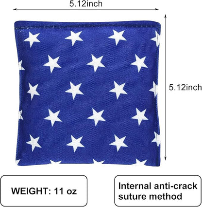 Set of 8 Regulation Cornhole Bags Double Sided, Weather Resistant Bean Bags for Cornhole Toss Game, Corn Hole Beans Bags with Tote Bag