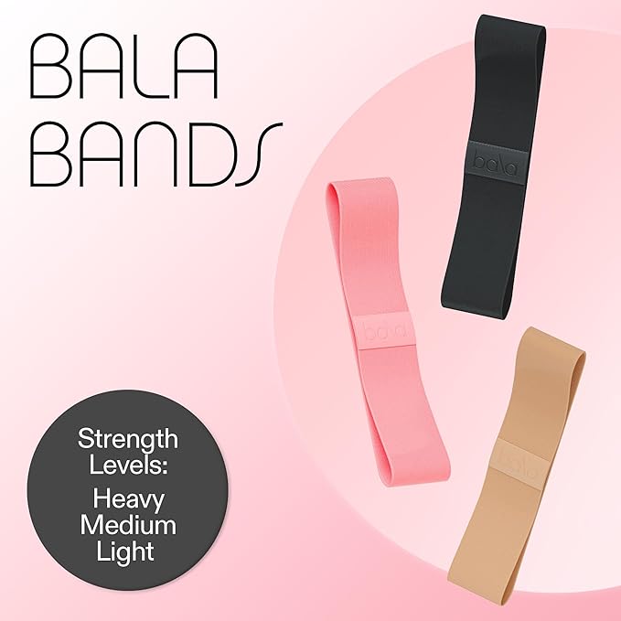 Bala Booty Bands Resistance Bands for Women & Men - Elastic Exercise Bands for Working Out - Wrist, Ankle, Legs & Booty Bands - Workout Resistance Bands for Yoga, Pilates, Strength Training