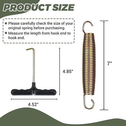 Trampoline Springs Replacement 3.5" to 8.5" Galvanized Steel Heavy Duty High Tensile Universal Trampoline Accessories with T-Hook Tool, 12 to 48 Pack