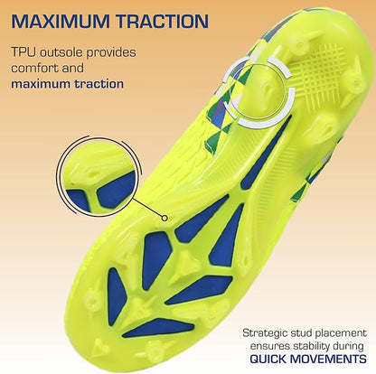 Soccer Cleats for Kids & Youth | Lightweight Football Shoes for Firm Ground | Durable Girls & Boys Soccer Cleats with Non-Slip Sole | Comfortable Soccer Boots | Unisex Size 11-6