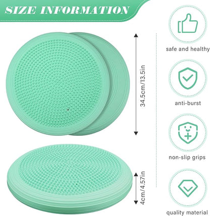 Libima 4 Pcs Wiggle Seat Inflated Wobble Cushion for Sensory Kid 13 Inches Balance Disc Flexible Seating for Classroom Sensory Pad for Chair Wiggle Cushion with Needle Pump