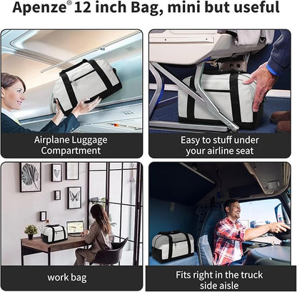 Small Gym Bag Carry On Bag - 12 in Mini Duffle Bag Lightweight for Overnight Travel(Beige)