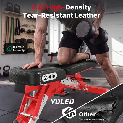 YOLEO Commercial Adjustable Weight Bench, ASTM Certified 2315LB, 8-Gauge Steel Workout Bench