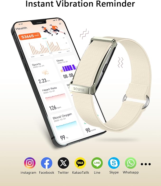Smart Bracelet for Women Men, Health Activity Fitness Trackers, All-Day Continuous Heart Rate/Blood Pressure/HRV/Stress Monitor, 24H Sleep Tracker, 170+ Sports Modes Smart Band with Free APP 2 Bands
