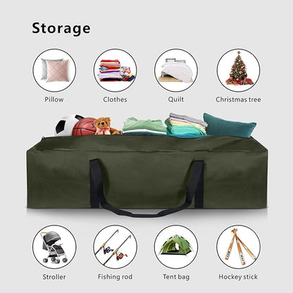 TOPDesign 46 Inch Extra Large Zippered Duffel Bag for Travel Camping Sports Equipment Storage, Waterproof Foldable Luggage Bag with Padded Handles