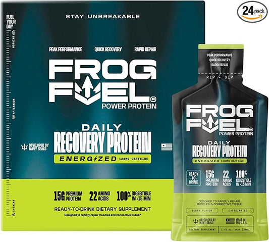 Frog Fuel Power Energized Protein Shot, 15g Protein Nano-Hydrolyzed Grass Fed Collagen, 120mg