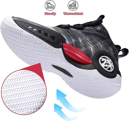 JMFCHI Kids Basketball Shoes High-top Sports Shoes Sneakers Durable Lace-up Non-Slip Running Shoes Secure for Little Kids Big Kids and Boys Girls
