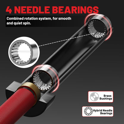 PAPABABE 7ft Barbell Olympic Barbell 1000lb Capacity Home Gym Red Elite