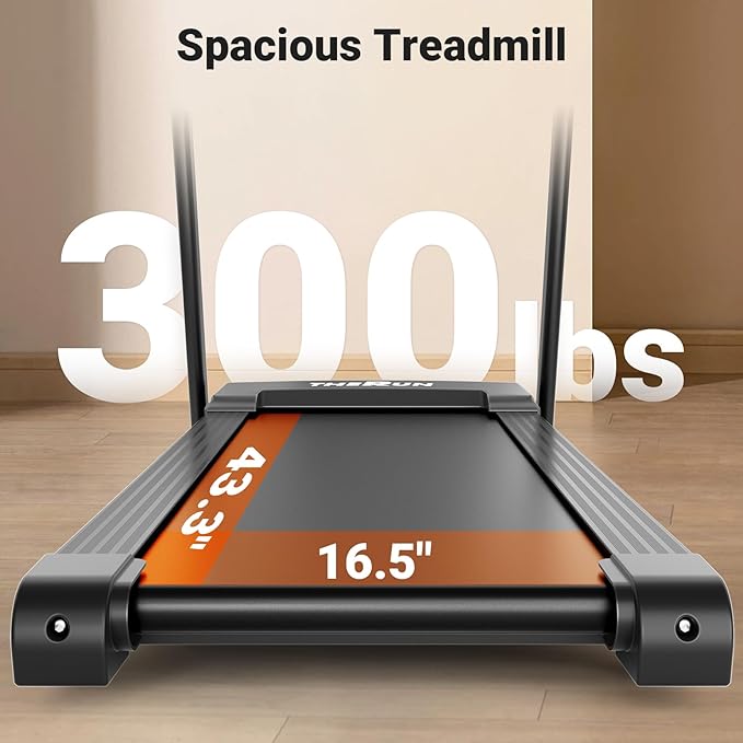 THERUN Incline Treadmill for Running and Walking, 300 lbs Weight Capacity, Wide Belt, 3.0 HP, 18" LED Screen, 2 Layers Shock-Absorbing