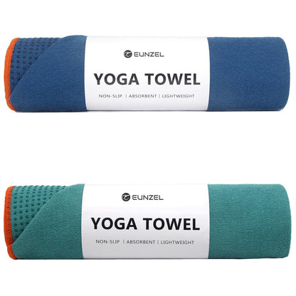 Eunzel 2 Pack Hot Yoga Towel with Grip Dot, Non Slip Yoga Mat Towe Sweat Absorbent Towel for Hot